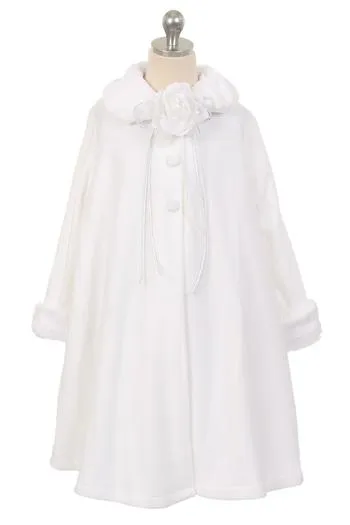 SALE KD127 White Fleece Style Coat (2-12 years)