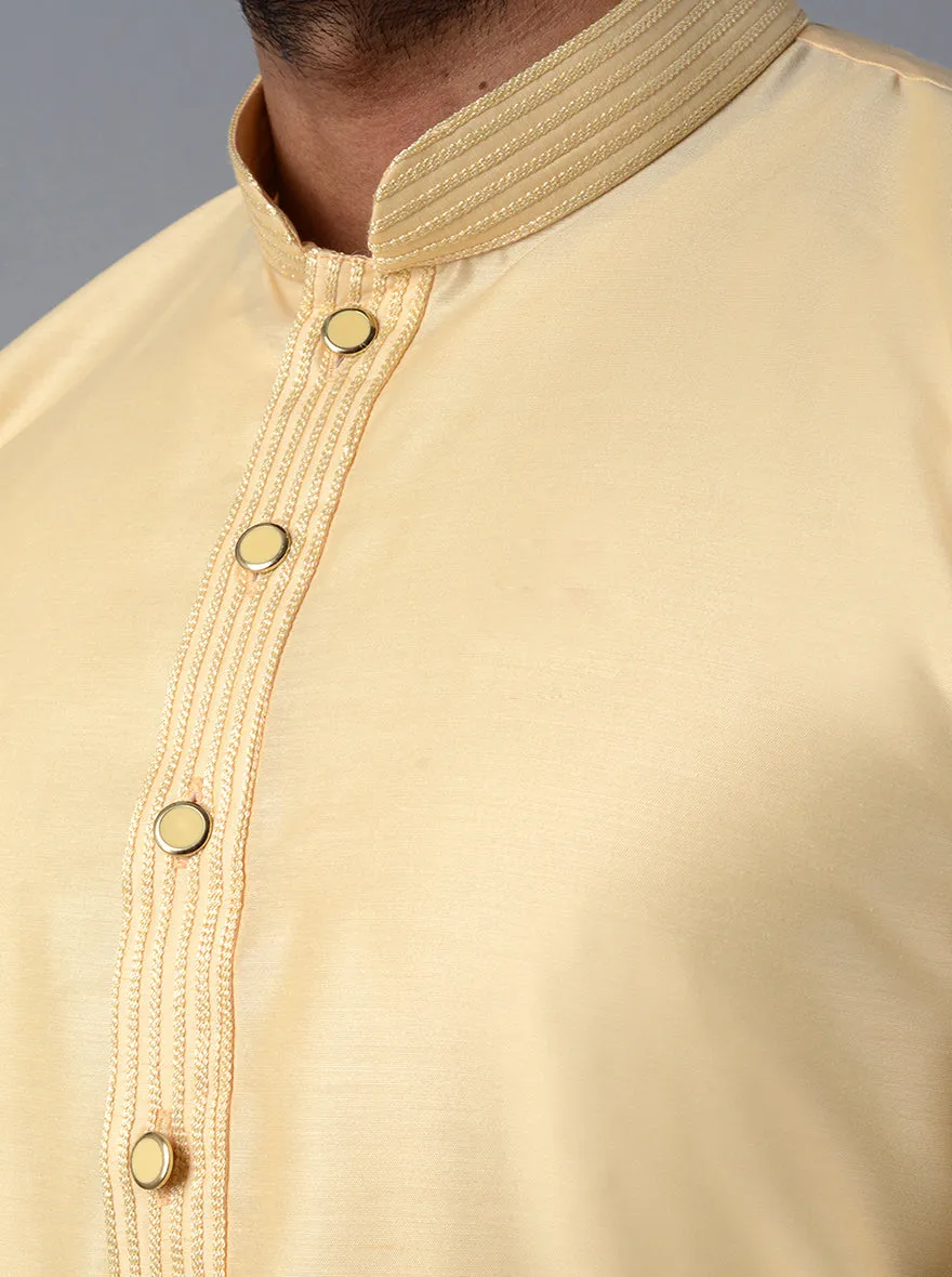 Sand Beige Solid Regular Fit Kurta | Azania