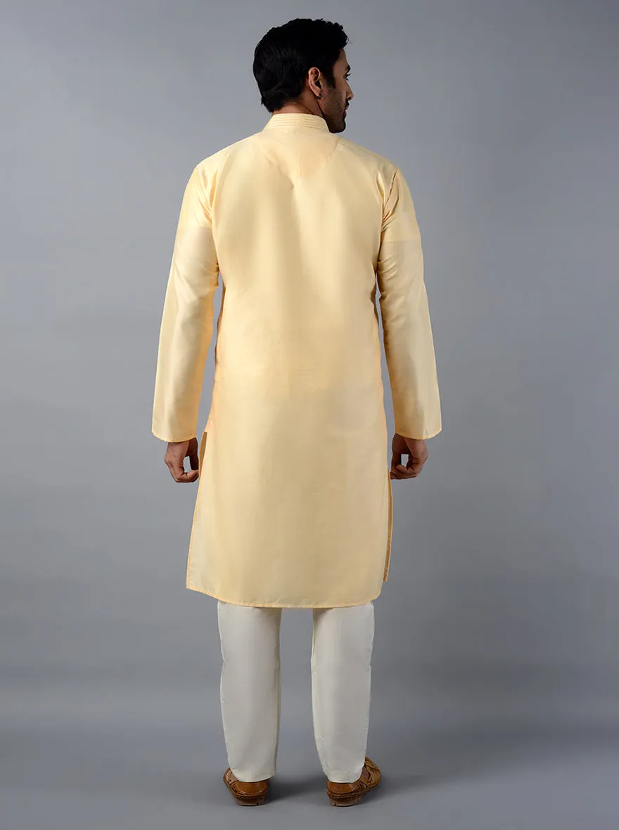 Sand Beige Solid Regular Fit Kurta | Azania