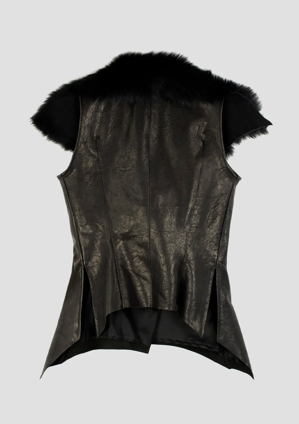 SHEARLING AND LEATHER VEST