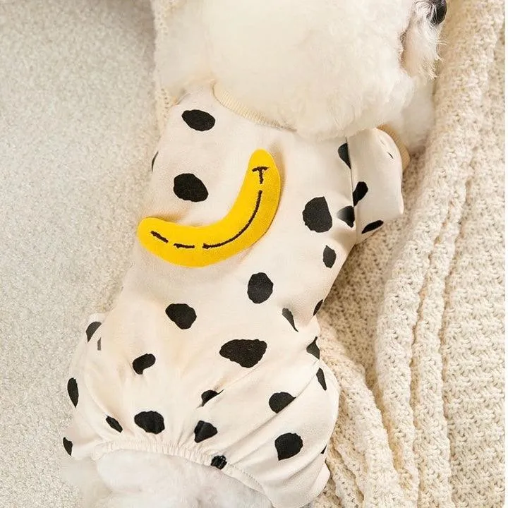 Soft Banana Onesie Pajamas T-Shirt for Cats and Dogs