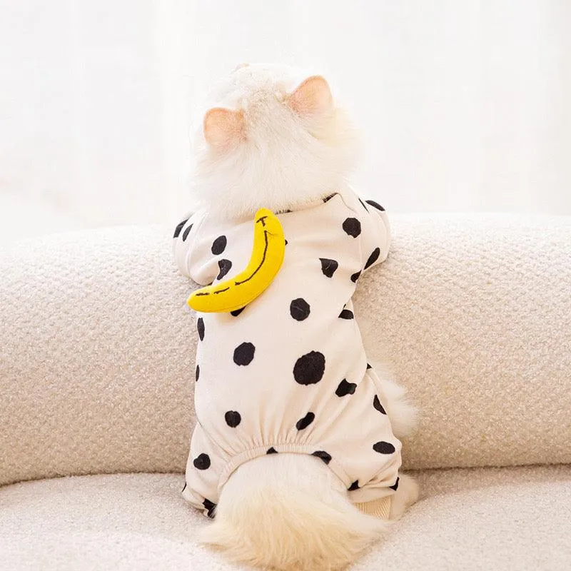 Soft Banana Onesie Pajamas T-Shirt for Cats and Dogs