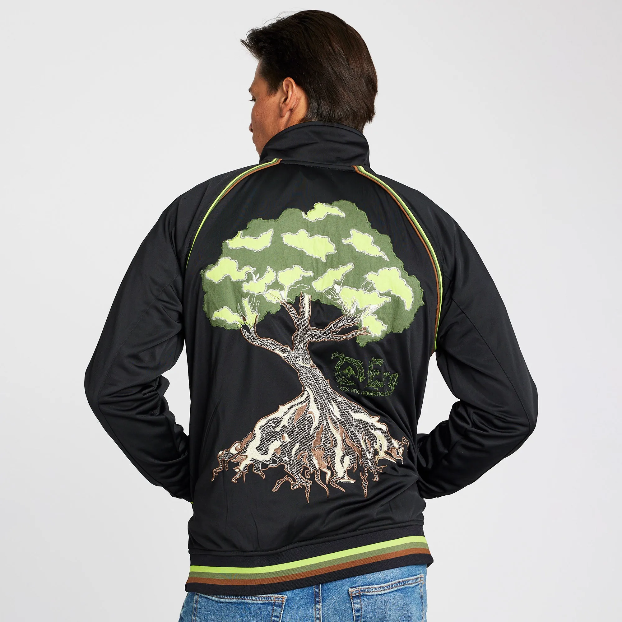 TRUE TEXTURE TRACK JACKET - BLACK