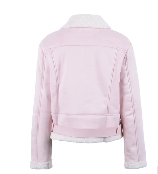 Women's Autumn Leather Suede Lamb Fur Jacket