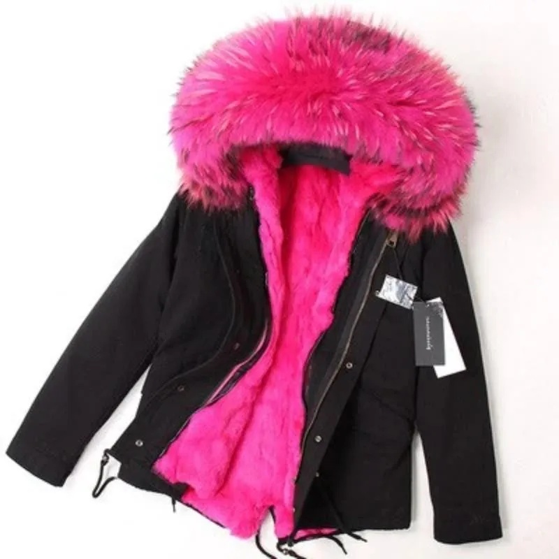 Women's Winter Casual Hooded Long Parka With Raccoon Fur