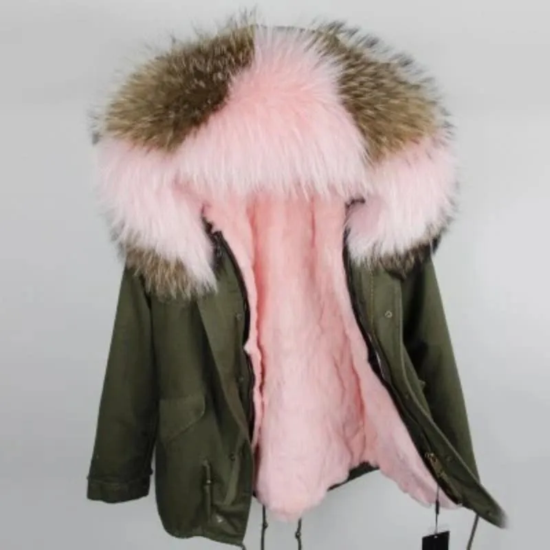 Women's Winter Casual Hooded Long Parka With Raccoon Fur