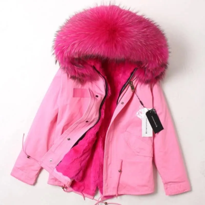 Women's Winter Casual Hooded Long Parka With Raccoon Fur