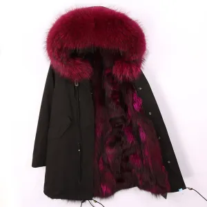 Women's Winter Casual Hooded Thick Long Parka With Fox Fur
