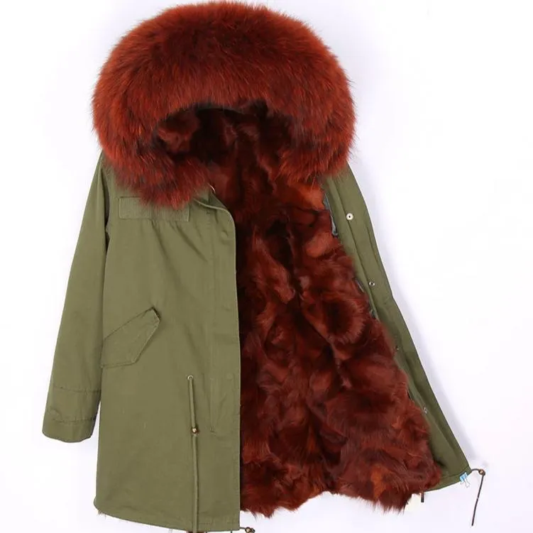 Women's Winter Casual Hooded Thick Long Parka With Fox Fur