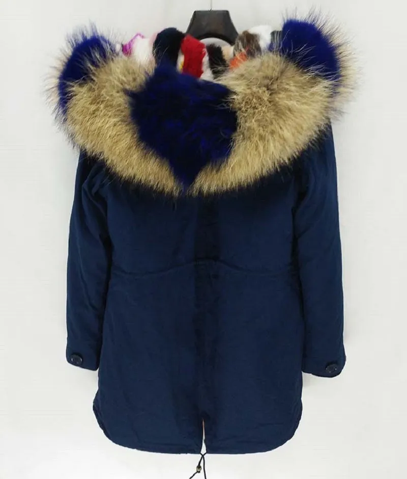 Women's Winter Casual Hooded Warm Long Parka With Raccoon Fur