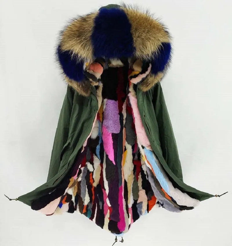 Women's Winter Casual Hooded Warm Long Parka With Raccoon Fur