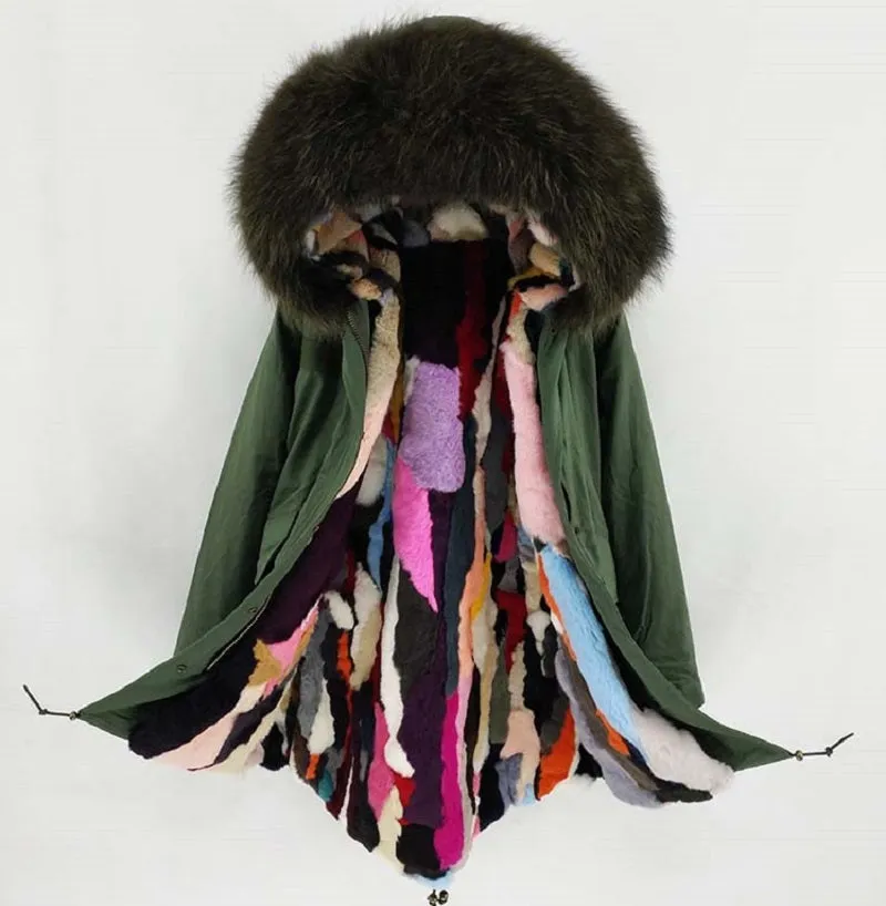 Women's Winter Casual Hooded Warm Long Parka With Raccoon Fur