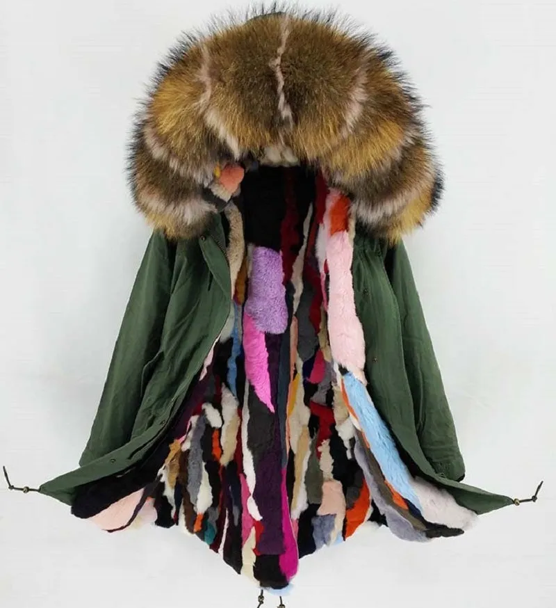 Women's Winter Casual Hooded Warm Long Parka With Raccoon Fur