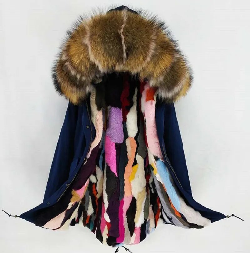 Women's Winter Casual Hooded Warm Long Parka With Raccoon Fur