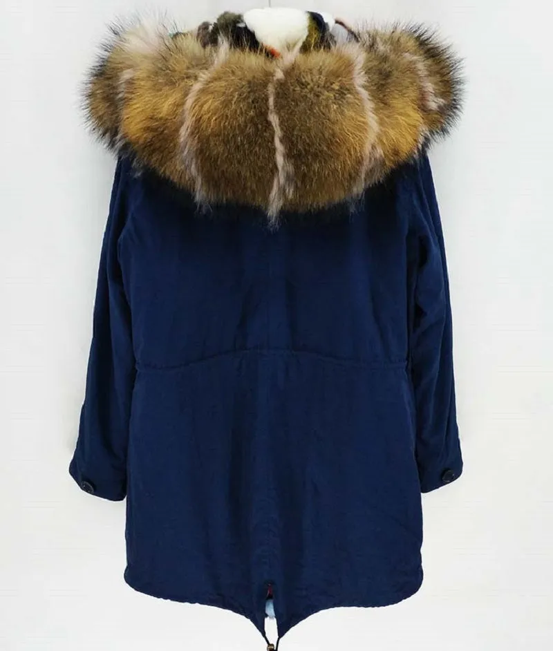 Women's Winter Casual Hooded Warm Long Parka With Raccoon Fur