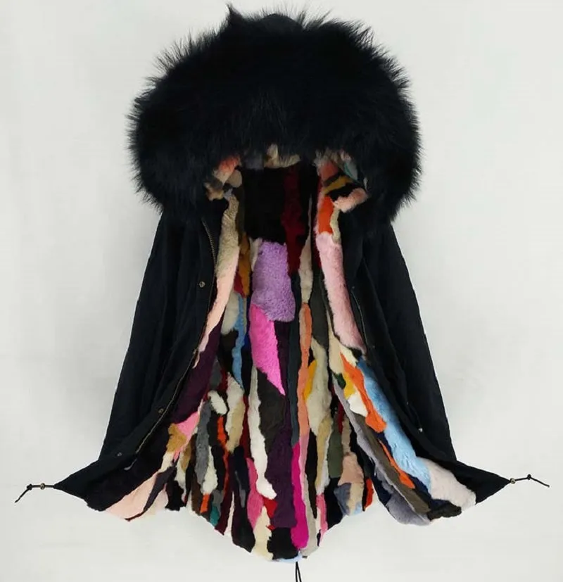 Women's Winter Casual Hooded Warm Long Parka With Raccoon Fur