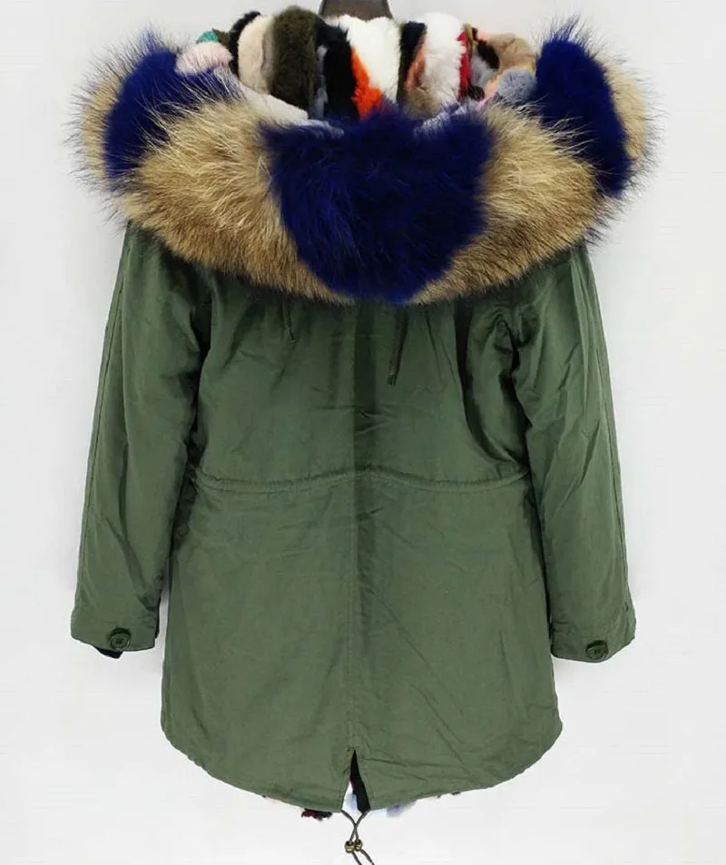 Women's Winter Casual Hooded Warm Long Parka With Raccoon Fur