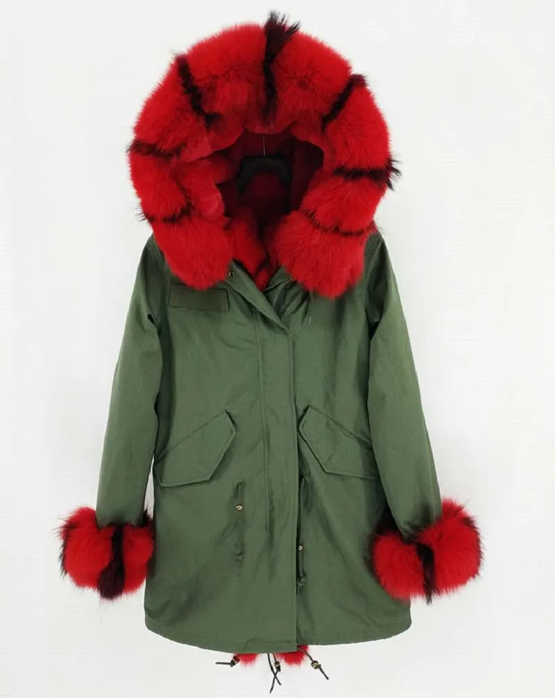 Women's Winter Casual Long Thick Slim Parka With Fox Fur