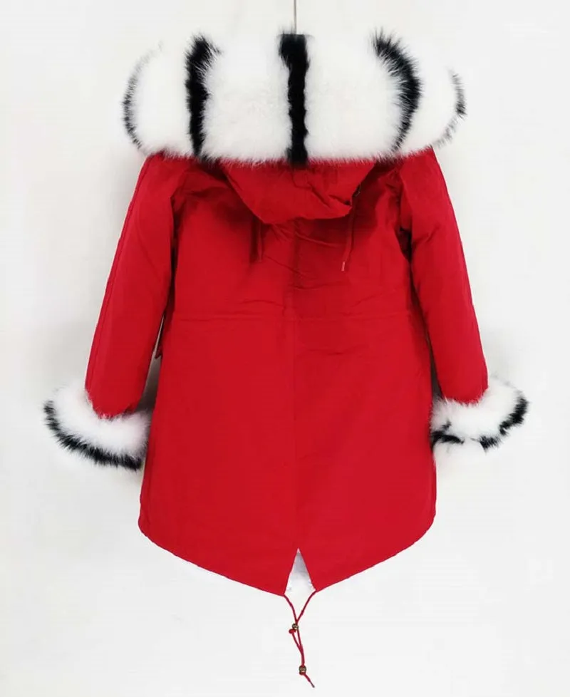 Women's Winter Casual Long Thick Slim Parka With Fox Fur