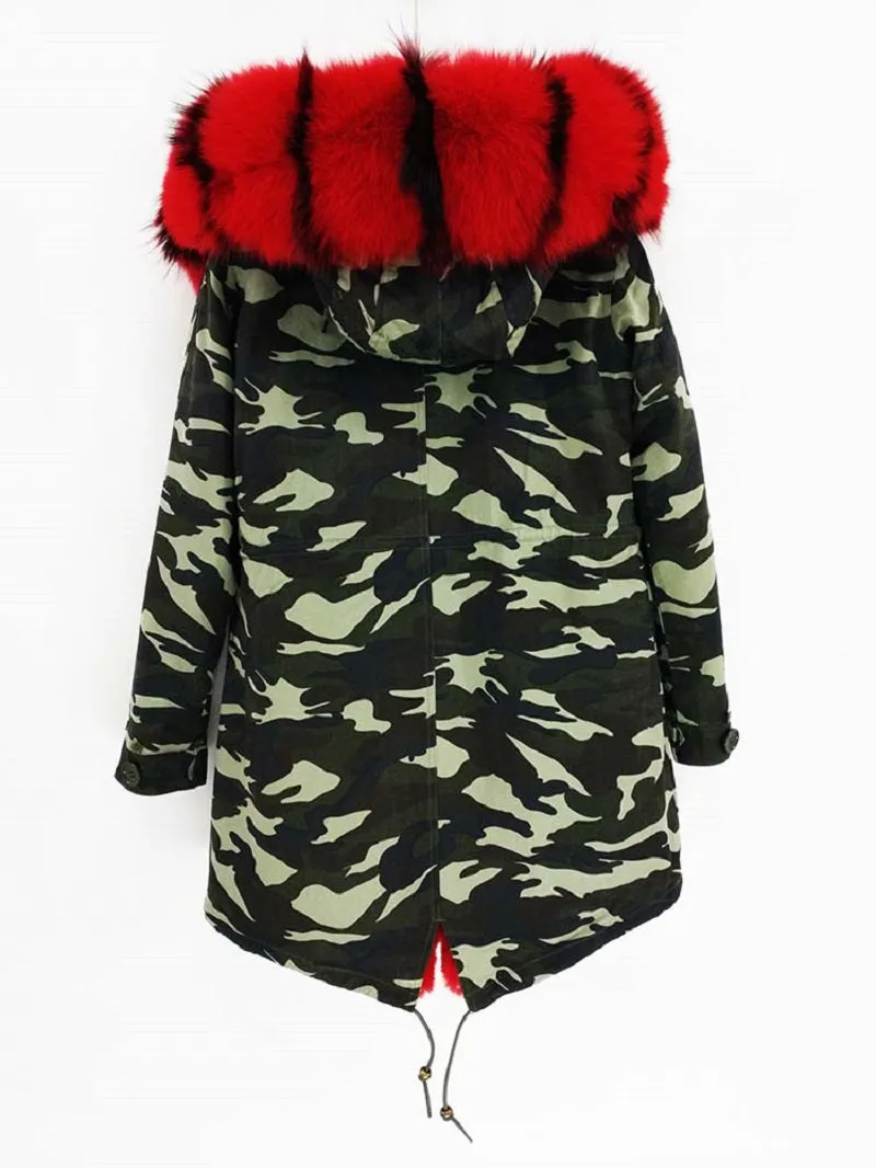 Women's Winter Casual Long Thick Slim Parka With Fox Fur