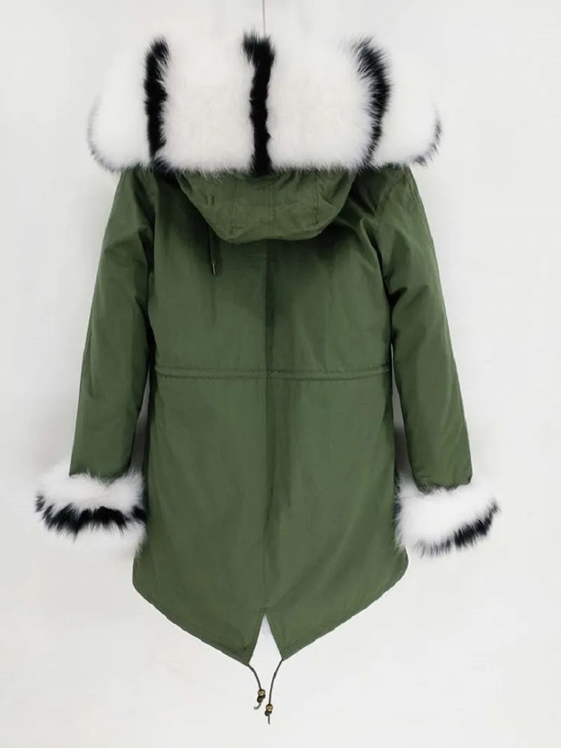 Women's Winter Casual Long Thick Slim Parka With Fox Fur