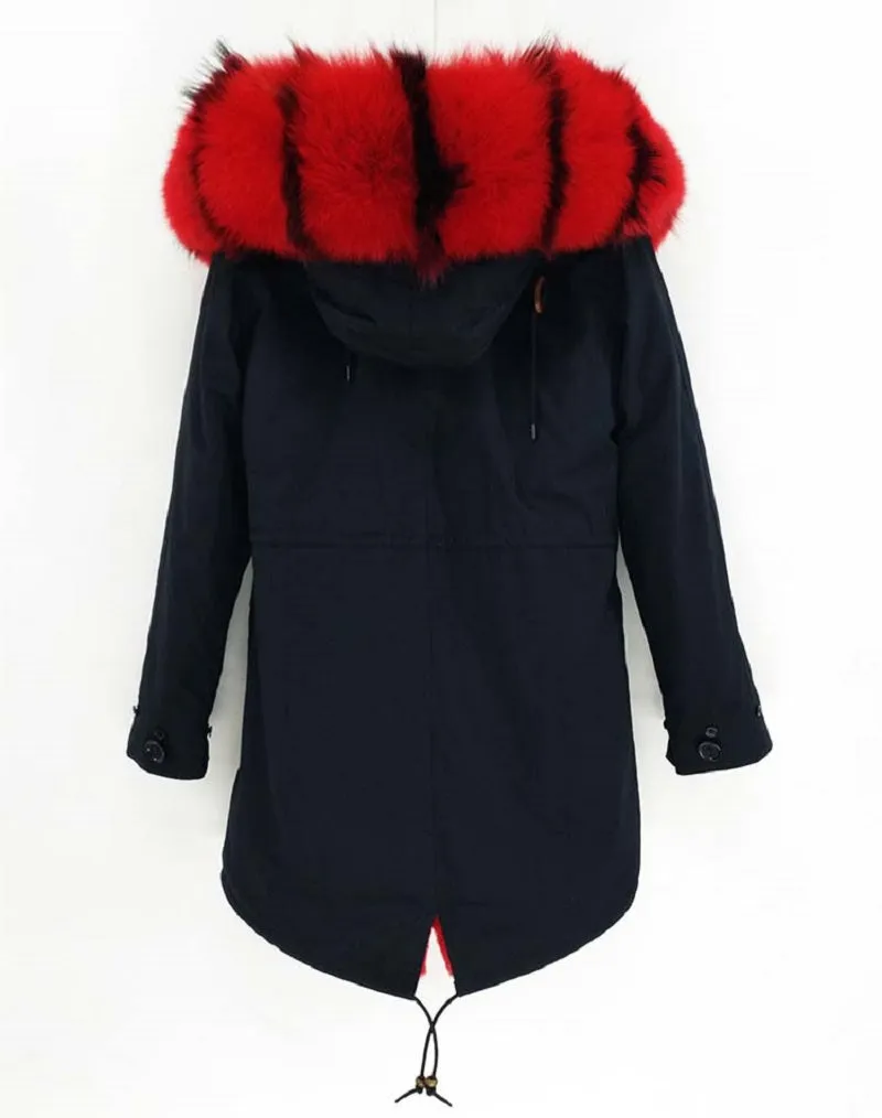 Women's Winter Casual Long Thick Slim Parka With Fox Fur
