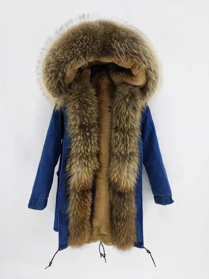 Women's Winter Casual Long Thick Slim Parka With Fox Fur