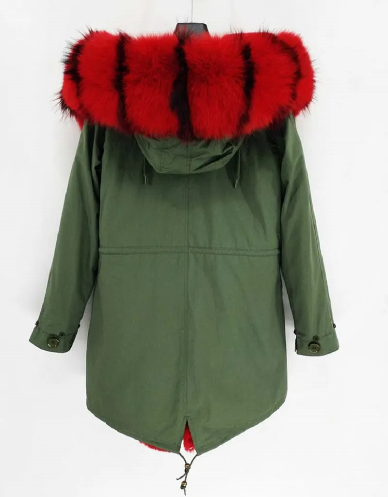 Women's Winter Casual Long Thick Slim Parka With Fox Fur