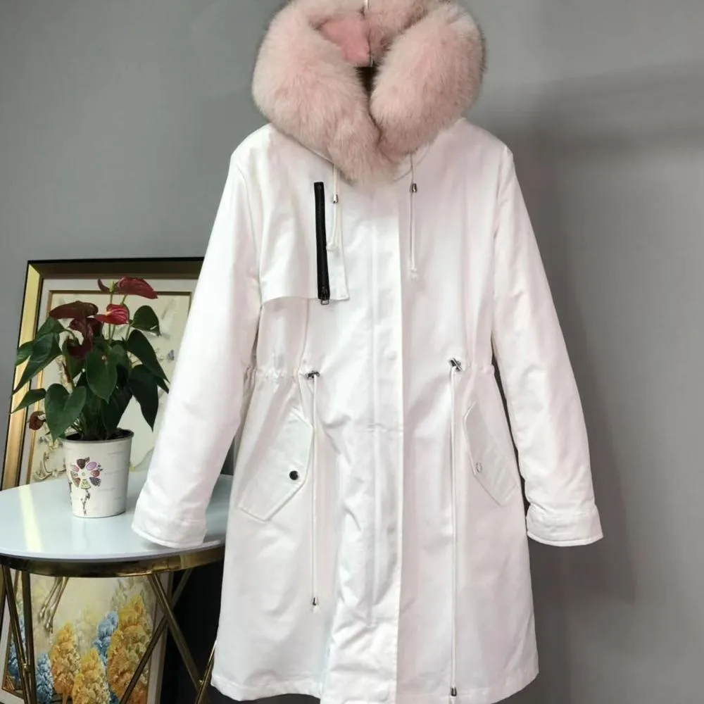 Women's Winter Casual Long Warm Slim Parka With Fox Fur