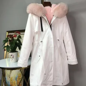 Women's Winter Casual Long Warm Slim Parka With Fox Fur