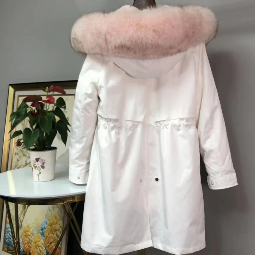 Women's Winter Casual Long Warm Slim Parka With Fox Fur