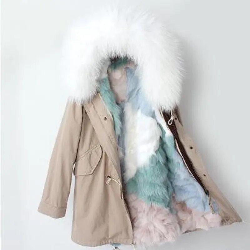 Women's Winter Casual Loose Long Parka With Raccoon Fur