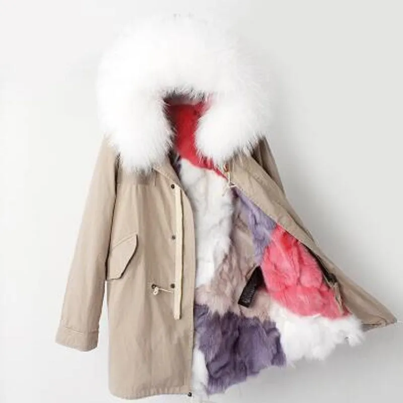 Women's Winter Casual Loose Long Parka With Raccoon Fur