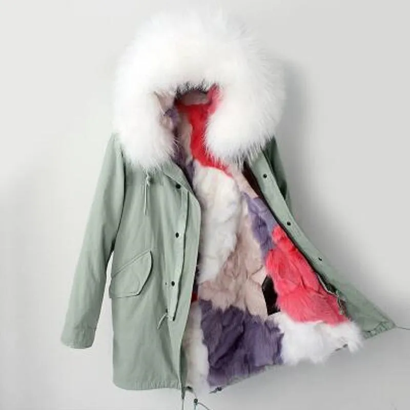 Women's Winter Casual Loose Long Parka With Raccoon Fur