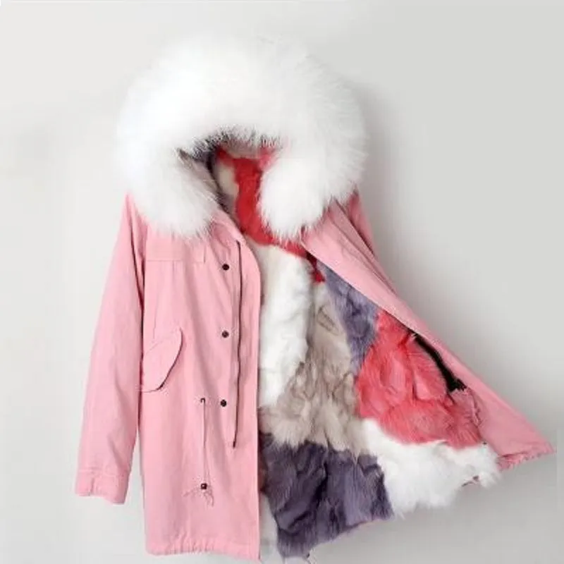 Women's Winter Casual Loose Long Parka With Raccoon Fur
