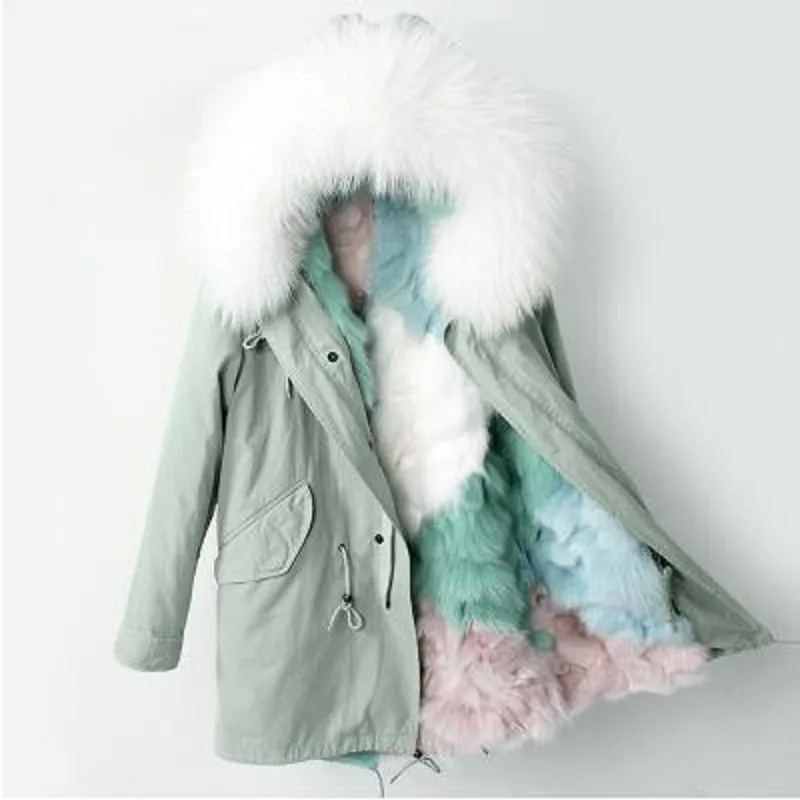 Women's Winter Casual Loose Long Parka With Raccoon Fur