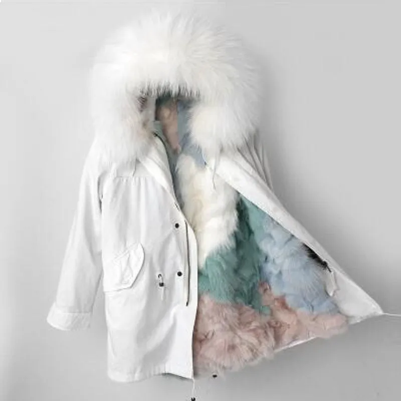 Women's Winter Casual Loose Long Parka With Raccoon Fur