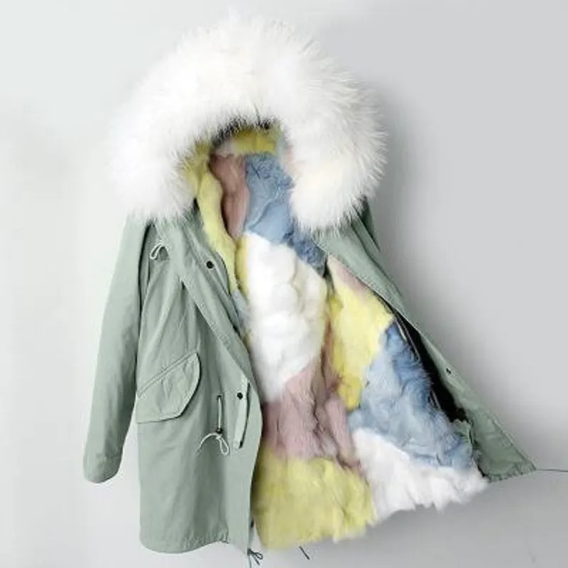 Women's Winter Casual Loose Long Parka With Raccoon Fur