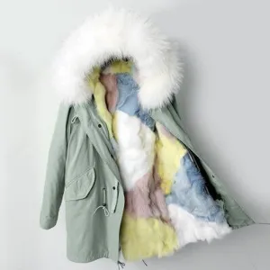 Women's Winter Casual Loose Long Parka With Raccoon Fur