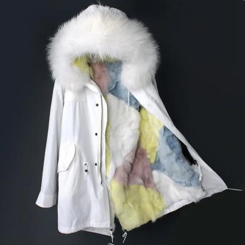 Women's Winter Casual Loose Long Parka With Raccoon Fur