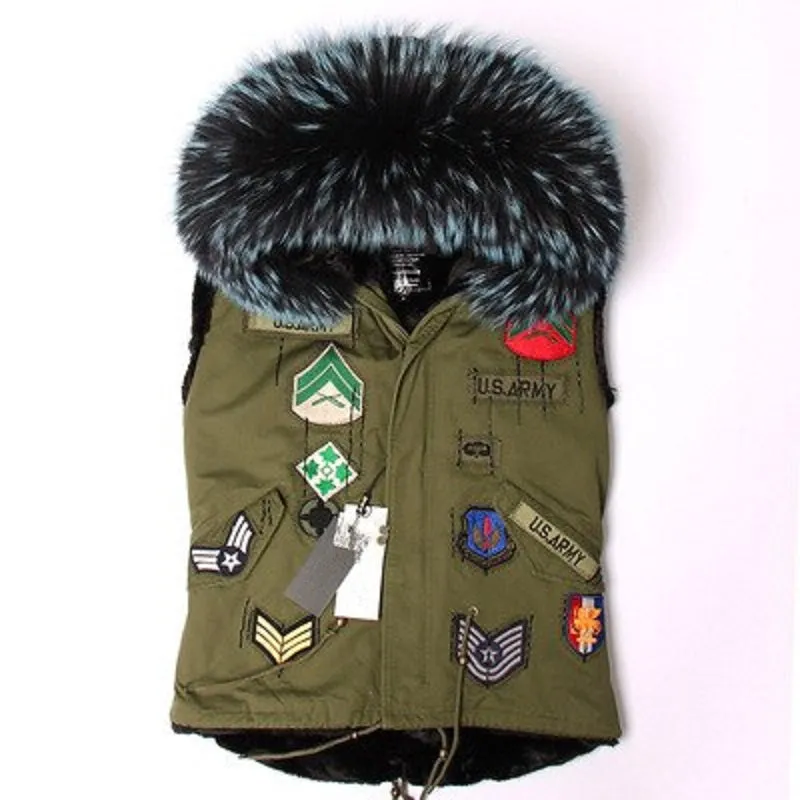 Women's Winter Casual Short Slim Vest With Raccoon Fur