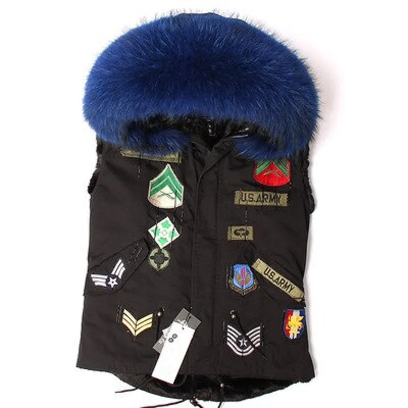 Women's Winter Casual Short Slim Vest With Raccoon Fur