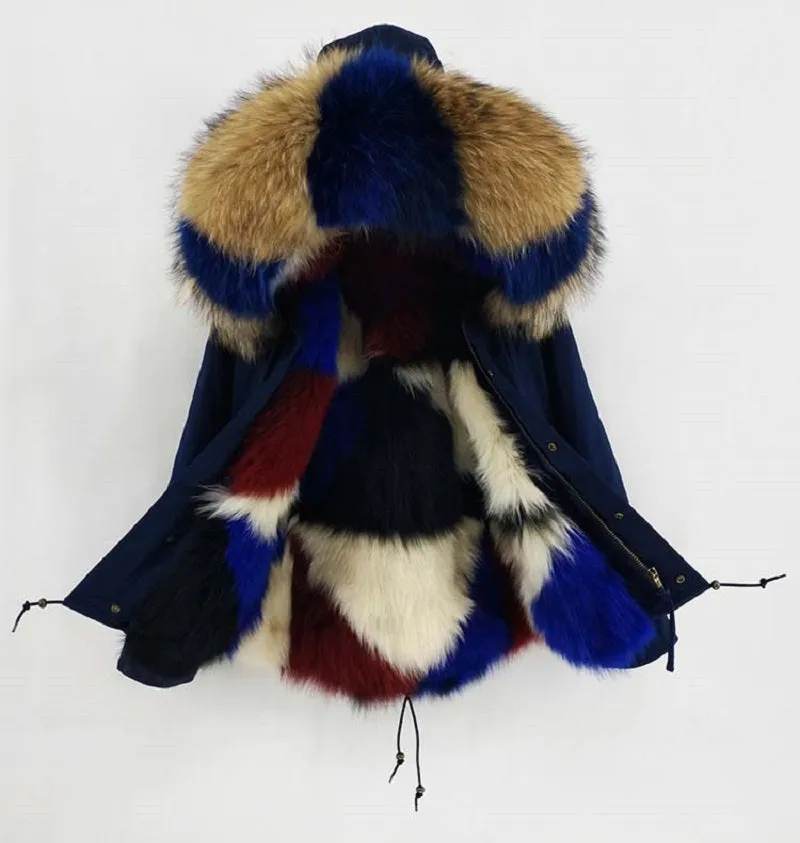 Women's Winter Casual Slim Long Parka With Raccoon Fur