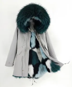 Women's Winter Casual Slim Long Parka With Raccoon Fur