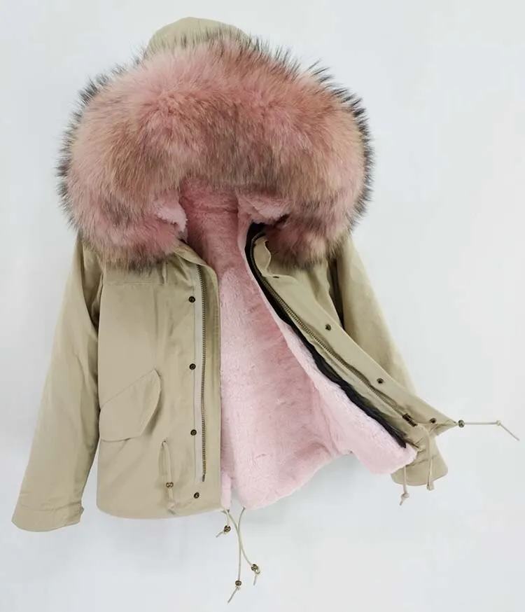 Women's Winter Casual Slim Warm Parka With Raccoon Fur