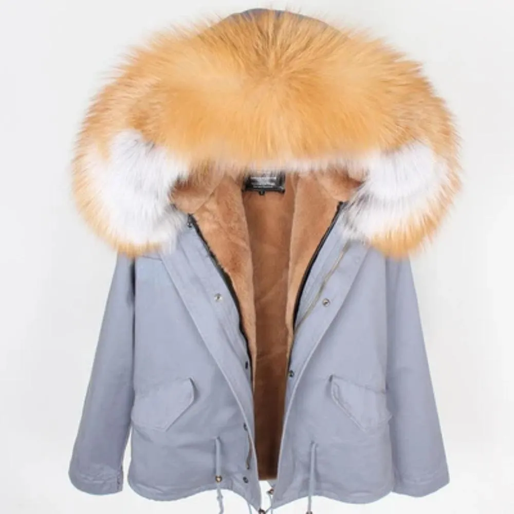 Women's Winter Casual Slim Warm Parka With Raccoon Fur