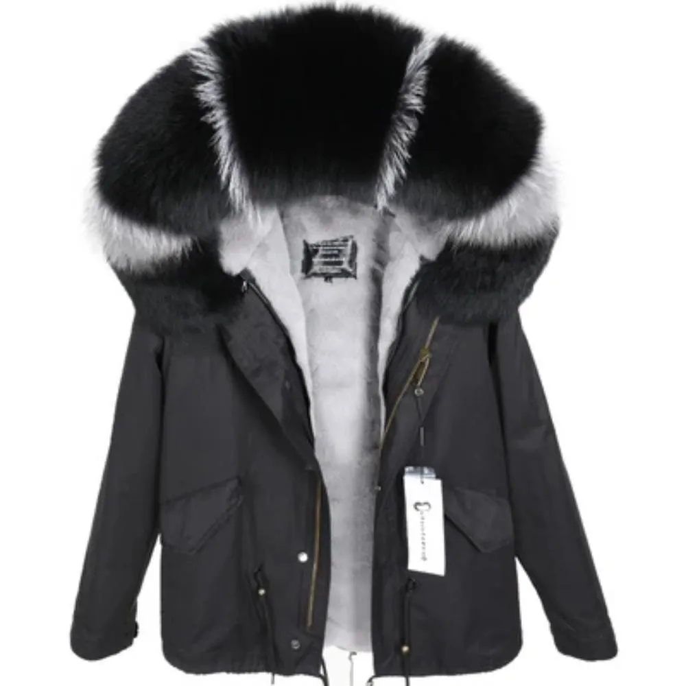 Women's Winter Casual Slim Warm Parka With Raccoon Fur
