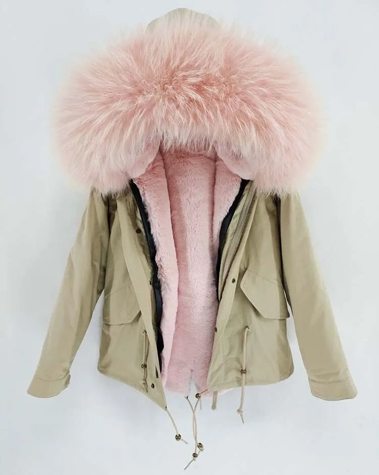 Women's Winter Casual Slim Warm Parka With Raccoon Fur