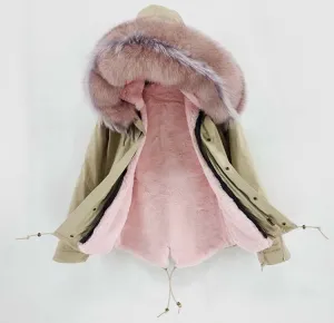 Women's Winter Casual Slim Warm Parka With Raccoon Fur