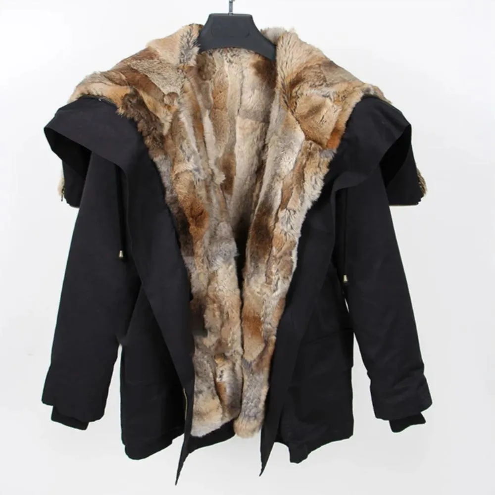 Women's Winter Casual Thick Bat-Sleeved Parka With Fur